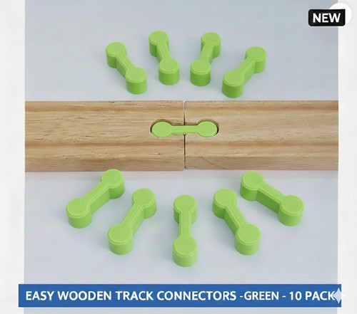 10x green wooden train - green,