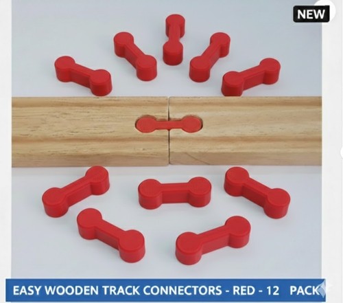 Red wooden train track - train,