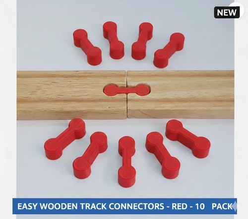 10x red wooden train - 10x,