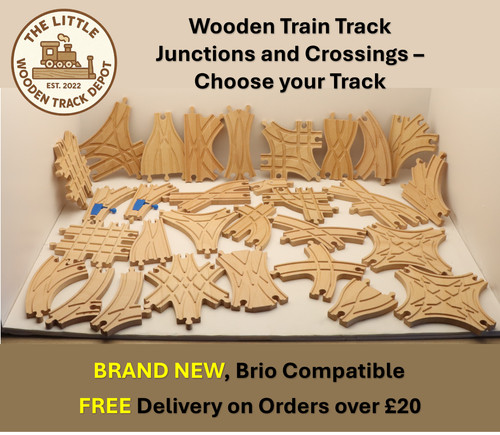 Wooden train track junctions - train,