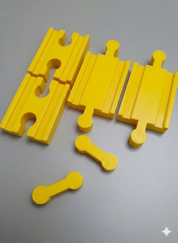 6pc wooden train track - 6pc,