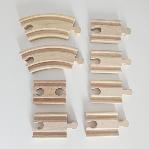 Wooden railway track short - wooden,
