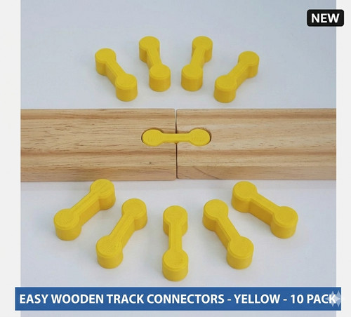 10x yellow wooden train track - train,